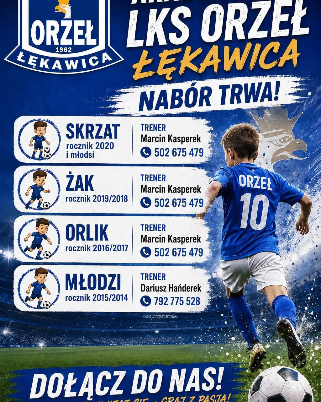 🤍💙Akademia LKS Orzeł Łękawica ogłasza nabór 🔥